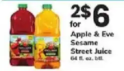 ACME Apple & Eve Sesame Street Juice offer