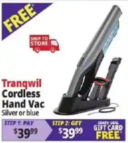 Ocean State Job Lot Tranqwil cordless hand vac offer