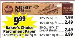 Ocean State Job Lot Baker's Choice Parchment Paper offer