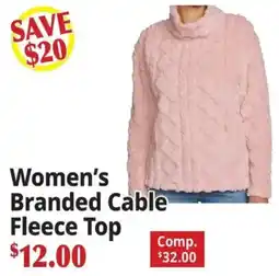 Ocean State Job Lot Women's Branded Cable Fleece Top offer