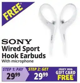 Ocean State Job Lot Sony wired sport hook earbuds with microphone offer