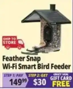 Ocean State Job Lot Feather Snap Wi-Fi Smart Bird Feeder offer