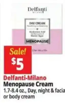 Ocean State Job Lot Delfanti-Milano Menopause Cream offer