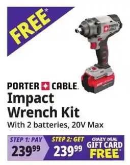 Ocean State Job Lot Porter cable impact wrench kit offer