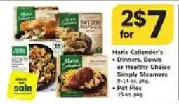 ACME Marie Callender's Dinners, Bowls or Healthy Choice Simply Steamers offer