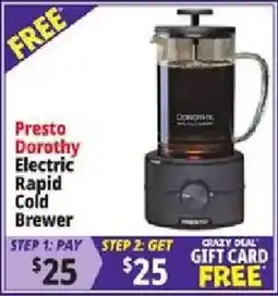 Ocean State Job Lot Presto Dorothy electric rapid cold brewer offer