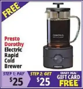 Ocean State Job Lot Presto Dorothy electric rapid cold brewer offer