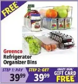 Ocean State Job Lot Greenco refrigerator organizer bins offer