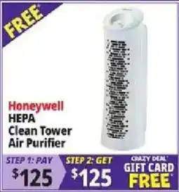 Ocean State Job Lot Honeywell hepa clean tower air purifier offer