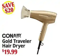 Ocean State Job Lot Conair gold traveler hair dryer offer
