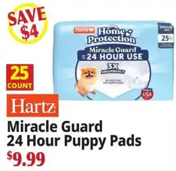 Ocean State Job Lot Hartz miracle guard 24 hour puppy pads offer