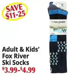 Ocean State Job Lot Adult & Kids' Fox River Ski Socks offer