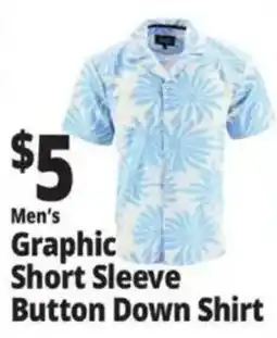 Ocean State Job Lot Men's Graphic Short Sleeve Button Down Shirt offer