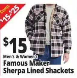 Ocean State Job Lot Famous Maker Sherpa Lined Shackets offer