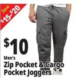 Ocean State Job Lot Men's Zip Pocket & Cargo Pocket Joggers offer