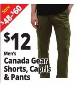 Ocean State Job Lot Men's Canada Gear Shorts, Capris & Pants offer