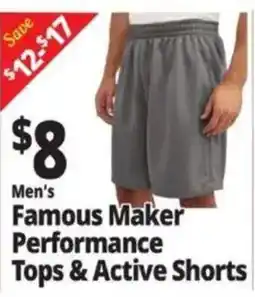 Ocean State Job Lot Men's Famous Maker Performance Tops & Active Shorts offer