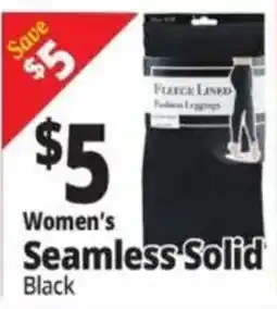 Ocean State Job Lot Women's Seamless Solid Black offer