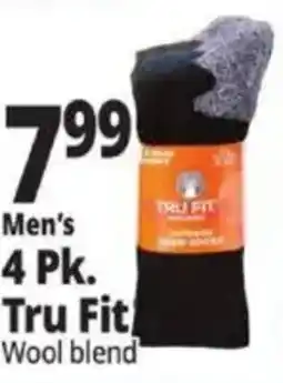 Ocean State Job Lot Tru Fit men's wool blend socks offer
