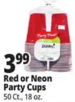 Ocean State Job Lot Pantry! red or neon party cups offer