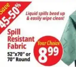 Ocean State Job Lot Spill Resistant Fabric offer