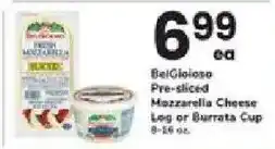 ACME BelGioioso Pre-sliced Mozzarella Cheese Log or Burrata Cup offer