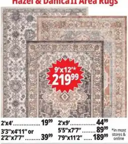 Ocean State Job Lot Hazel & Danica area rugs offer