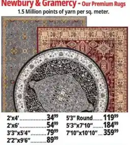 Ocean State Job Lot Newbury & Gramercy premium rugs offer