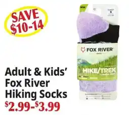 Ocean State Job Lot Adult & Kids' Fox River Hiking Socks offer