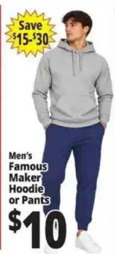 Ocean State Job Lot Men's Famous Maker Hoodie or Pants offer