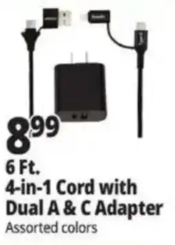 Ocean State Job Lot 4-in-1 Cord with Dual A & C Adapter offer