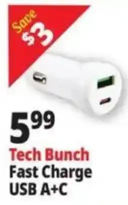 Ocean State Job Lot Tech Bunch Fast Charge USB A+C offer