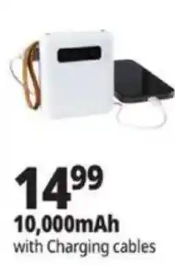 Ocean State Job Lot 10,000mah with Charging cables offer