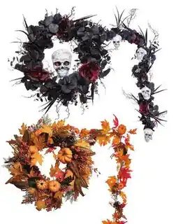Ace Hardware Celebrations LED Pre-lit Halloween or Fall Harvest Wreath and Garland offer