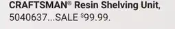 Ace Hardware CRAFTSMAN Resin Shelving Unit offer