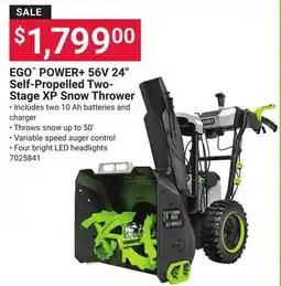 Ace Hardware EGO POWER+ 56V 24 Self-Propelled Two-Stage XP Snow Thrower offer