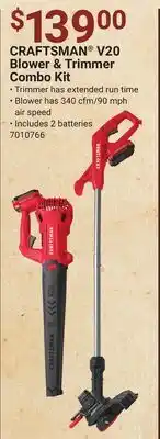 Ace Hardware CRAFTSMAN V20 Blower & Trimmer Combo Kit offer