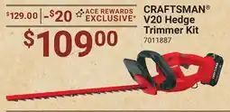 Ace Hardware CRAFTSMAN V20 Hedge Trimmer Kit offer