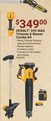 Ace Hardware DEWALT 20V MAX Trimmer & Blower Combo Kit offer