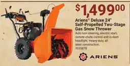 Ace Hardware Ariens Deluxe 24 Self-Propelled Two-Stage Gas Snow Thrower offer