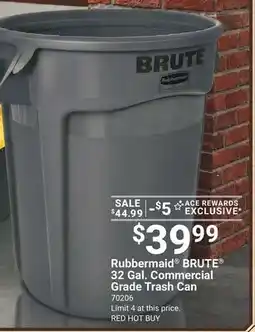 Ace Hardware Rubbermaid BRUTE 32 Gal. Commercial Grade Trash Can offer