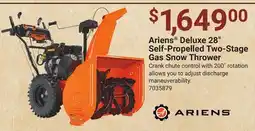 Ace Hardware Ariens Deluxe 28 Self-Propelled Two-Stage Gas Snow Thrower offer