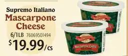 Restaurant Depot Supremo Italiano Mascarpone Cheese offer