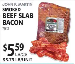 Restaurant Depot JOHN F. MARTIN SMOKED BEEF SLAB BACON offer