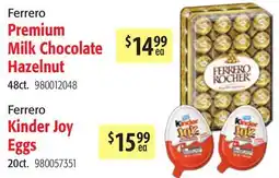 Restaurant Depot Ferrero Premium Milk Chocolate Hazelnut, Kinder Joy Eggs offer