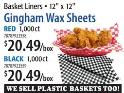 Restaurant Depot Gingham Wax Sheets offer