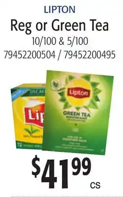 Restaurant Depot LIPTON Reg or Green Tea offer