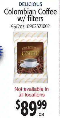 Restaurant Depot DELICIOUS Colombian Coffee w/ filters offer