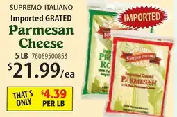 Restaurant Depot SUPREMO ITALIANO Imported GRATED Parmesan Cheese offer