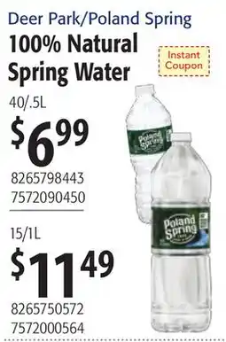 Restaurant Depot Deer Park/poland Spring 100% Natural Spring Water offer